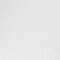 Baumwollpopeline Bestickt Blumen - weiß