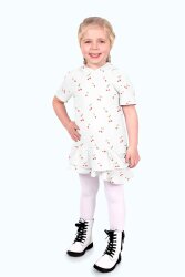 Musselin Digital Kirschen - weiß