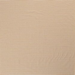 0,7 Meter - Baumwolljersey Mini Streifen 3mm *Bibi* - hell muskat