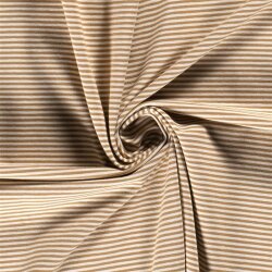 0,7 Meter - Baumwolljersey Mini Streifen 3mm *Bibi* - hell muskat