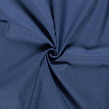 0,6 Meter - Baumwollstoff Fahnentuch Cretonne *Marie* Uni - mittel jeansblau