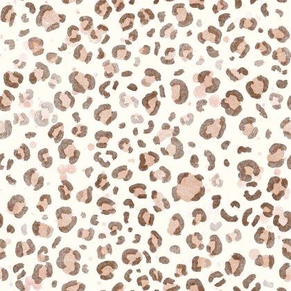 0,6 Meter - Musselin Digital Leopunkte - creme