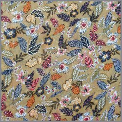 0,7 Meter - Chiffon Blümchen Glitzer beige
