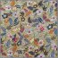 0,7 Meter - Chiffon Blümchen Glitzer beige