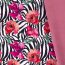 0,7 Meter - Softshell Digital Zebramuster mit Blumenranken- creme