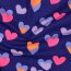 Baumwolljersey Neon Herzen - kobaltblau
