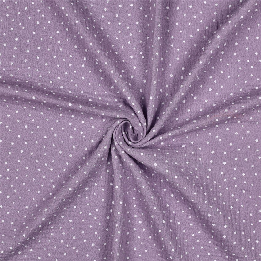 Musselin kleine Punkte - altmauve