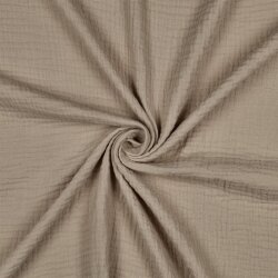 Dreilagiger Baumwoll Musselin Bio~Organic - sandbraun