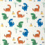 0,9 Meter - Baumwolljersey bunte Dinos - cremeweiss