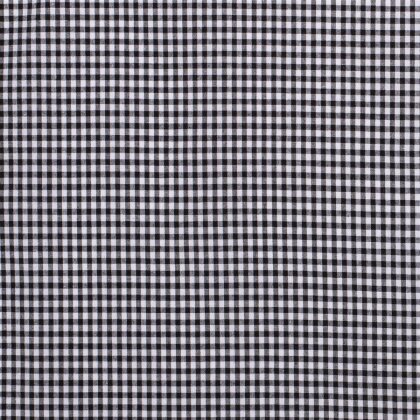 0,8 Meter - Baumwollpopeline garngefärbt Vichy Karo 5mm - schwarz