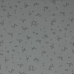 0,4 Meter - Baumwolljersey Glitzer Striche - steingrau/grau