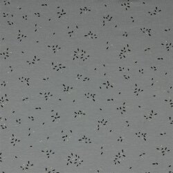 0,4 Meter - Baumwolljersey Glitzer Striche - steingrau/grau