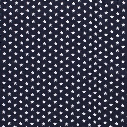 0,5 Meter - Baumwollpopeline Sterne 10mm - nachtblau