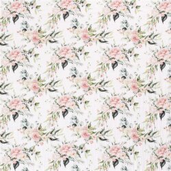 0,7 Meter - Musselin Rosenstrauss - cremeweiss