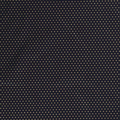 0,8 Meter - Baumwollpopeline Weihnachtssternchen - dunkelblau