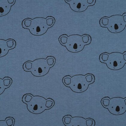 0,7 Meter - Wintersweat Koalabärköpfe - indigo