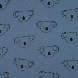 0,7 Meter - Wintersweat Koalabärköpfe - indigo