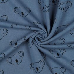 0,7 Meter - Wintersweat Koalabärköpfe - indigo