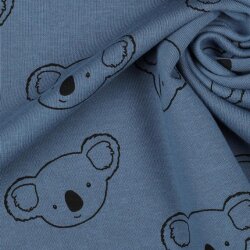 0,7 Meter - Wintersweat Koalabärköpfe - indigo