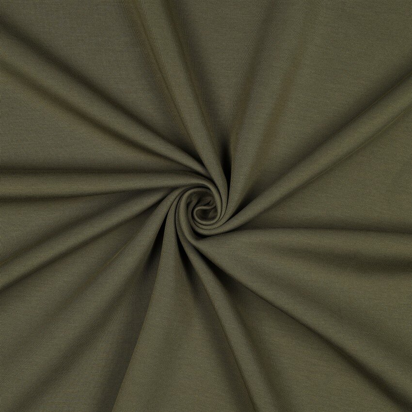 Baumwolljersey Interlock - dunkeloliv