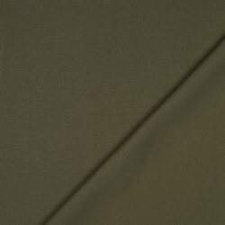 Baumwolljersey Interlock - dunkeloliv
