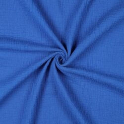 0,5 Meter - Musselin Uni *Gerda* BIO~Organic - königsblau