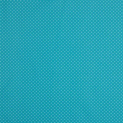 0,5 Meter - Baumwollpopeline 2mm Punkte - türkis