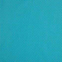0,5 Meter - Baumwollpopeline 2mm Punkte - türkis