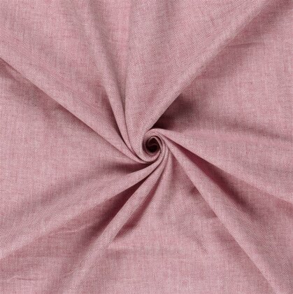 0,7 Meter - Leinen Chambray Fischgräte Melange - pink-rosa
