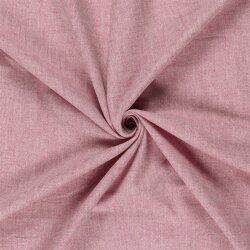 0,7 Meter - Leinen Chambray Fischgräte Melange - pink-rosa