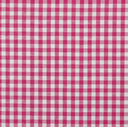 0,8 Meter - Baumwollpopeline garngefärbt - Vichy Karo 10mm *Vera* - fuchsia