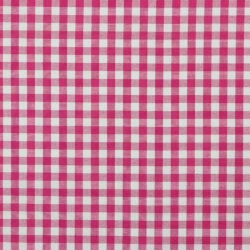 0,8 Meter - Baumwollpopeline garngefärbt - Vichy Karo 10mm *Vera* - fuchsia