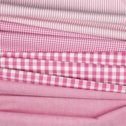 0,8 Meter - Baumwollpopeline garngefärbt - Vichy Karo 10mm *Vera* - fuchsia