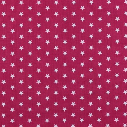 0,5 Meter - Baumwollpopeline 10mm Sterne - pink