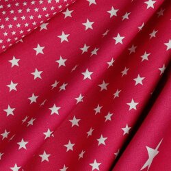 0,5 Meter - Baumwollpopeline 10mm Sterne - pink