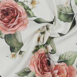 0,5 Meter - Canvas Digital Rosen - weiss
