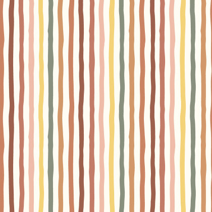 0,5 Meter - Baumwolljersey bunte Streifen - cremeweiss