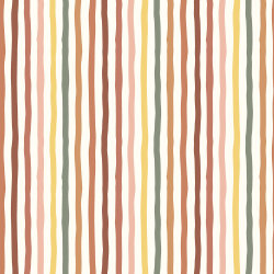 0,5 Meter - Baumwolljersey bunte Streifen - cremeweiss