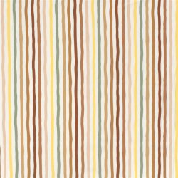 0,5 Meter - Baumwolljersey bunte Streifen - cremeweiss