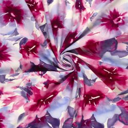 French Terry Digital schöne Blüten - fuchsia