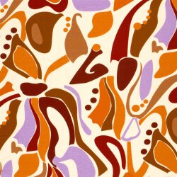 French Terry Digital Blumenkunst - orange