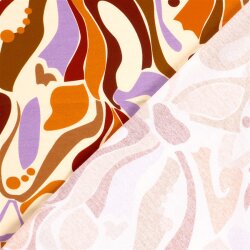 French Terry Digital Blumenkunst - orange