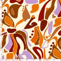 French Terry Digital Blumenkunst - orange