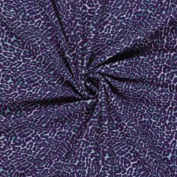 French Terry Digital Leomuster - violett/türkis