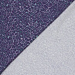 French Terry Digital Leomuster - violett/türkis