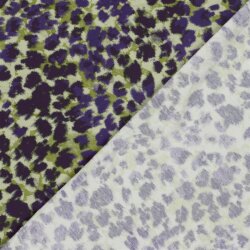 French Terry Digital lila Tupfen - frühlingsgrün