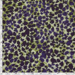 French Terry Digital lila Tupfen - frühlingsgrün