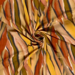 French Terry Digital abstrakte Streifen - ocker