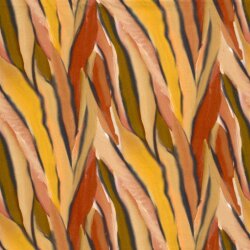 French Terry Digital abstrakte Streifen - ocker