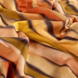 French Terry Digital abstrakte Streifen - ocker